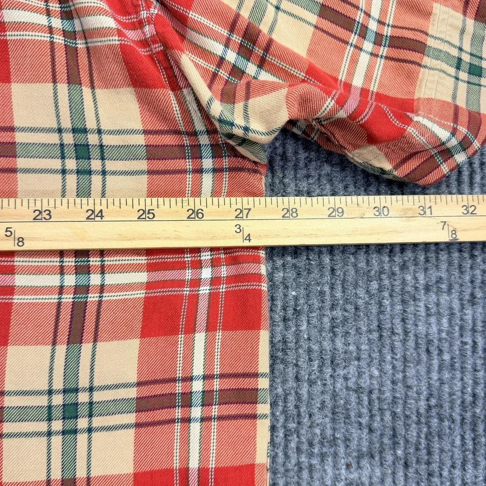 Abercrombie & Fitch Shirt Mens Large Madras Red Plaid Short Sleeve Button Up